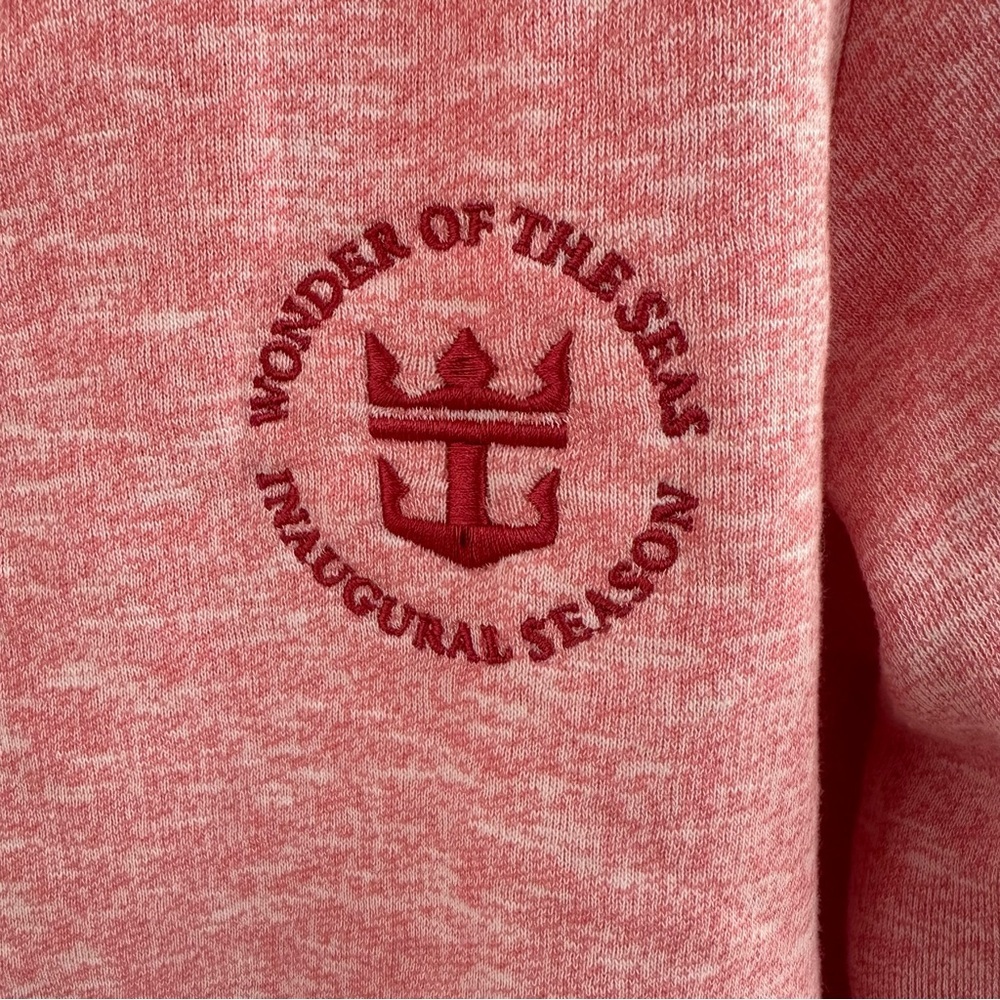 Royal Caribbean Wonder of the Seas Inaugural Season Pink Zip Up Hoodie Large - Picture 3 of 8
